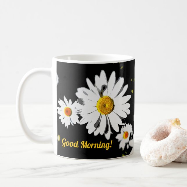 Taza De Café ¡Buenos días! Personalizado rústico del arte de la (Con donut)