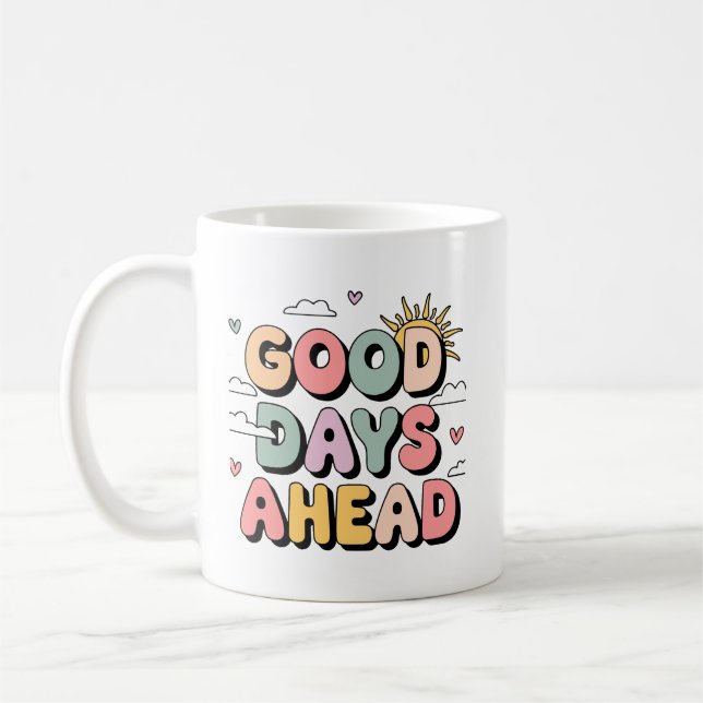 Taza De Café Buenos días por delante - Retro Positivo (Izquierda)