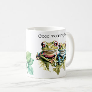Taza De Café Buenos días Ranas Estéticas Europeas