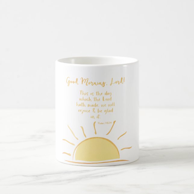 Taza De Café Buenos días Señor con Salmos Biblia Verse (Centro)