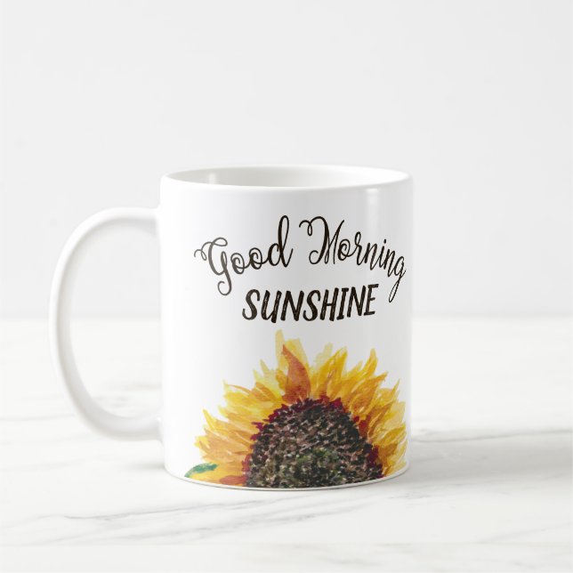 Taza De Café Buenos días sol hermosa girasol (Izquierda)