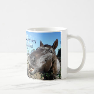 Taza De Café Buenos días Sunshine Funny Face Caballo marrón