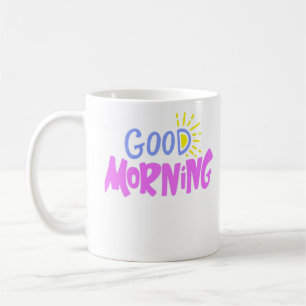 Taza De Café Buenos días tipografía retro
