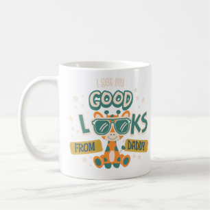 Taza De Café Buenos looks de papá divertido cita de niños