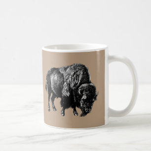 Taza De Café Búfalo American Bison Vintage Wood Engraving Mug
