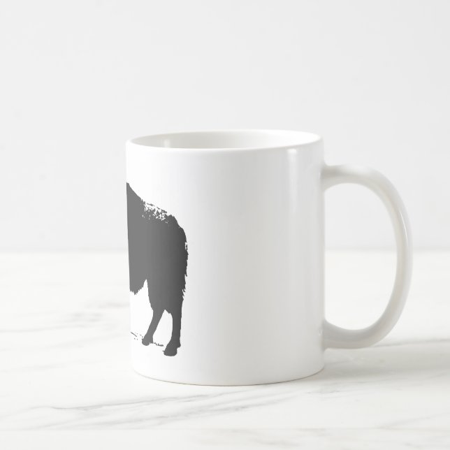 Taza De Café Búfalo de arte pop negro y blanco (Derecha)