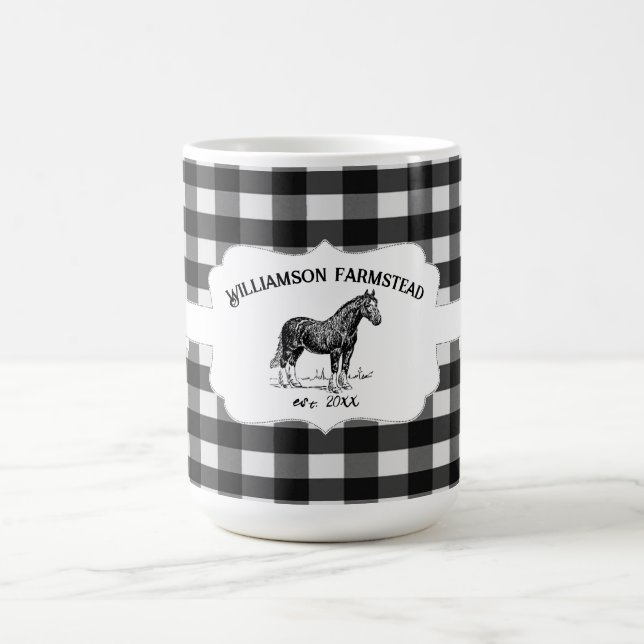 Taza De Café Búfalo negro de la granja de caballos Café Mug (Centro)