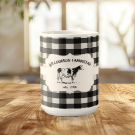 Taza De Café Búfalo negro de la granja de la vaca café Mug