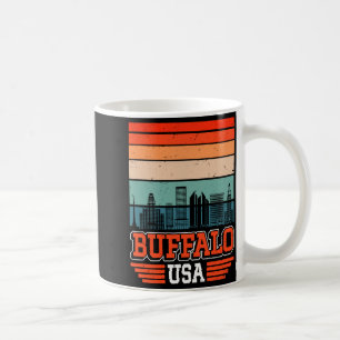 Taza De Café Búfalo Nueva York Estados Unidos Retro Vintage Ata