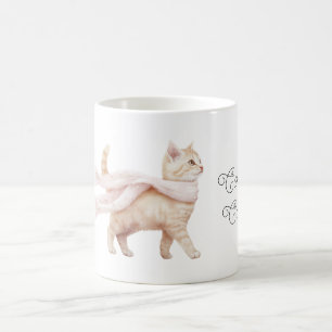 Taza De Café Bufanda Rosa Claro de Cool Cat