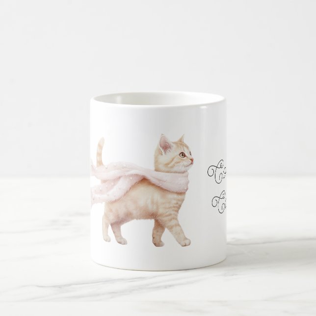Taza De Café Bufanda Rosa Claro de Cool Cat (Centro)