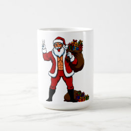 Taza De Café Buff Santa Peace Sign! Ripped Abs & Funny Christma