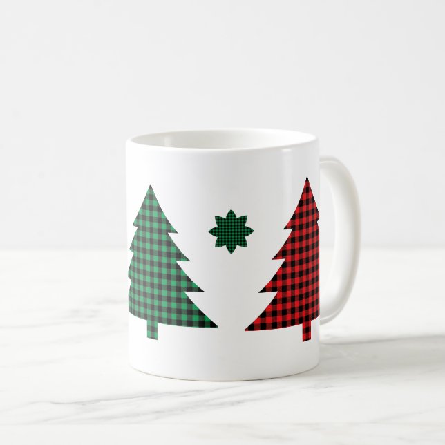 Taza De Café Buffalo Plaid Trees (Anverso derecho)
