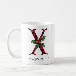 Taza De Café Buffalo Plaid X Monograma Navidades Coffee Mug