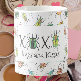 Taza De Café Bugs y besos el día de San Valentín XOXO