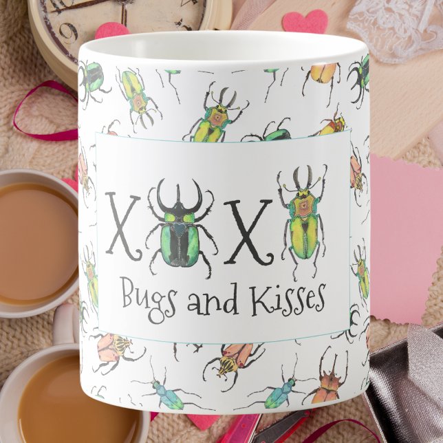 Taza De Café Bugs y besos el día de San Valentín XOXO (Subido por el creador)