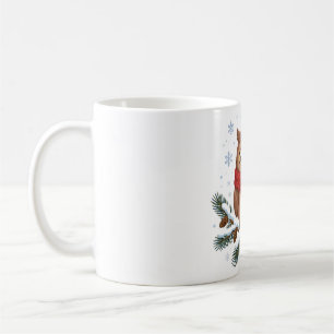 Taza De Café Búho Acogedor Bufanda de Invierno Arte de Animal d