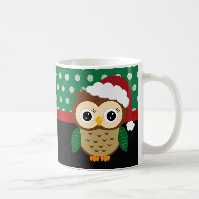 Taza De Café Búho adorable del navidad (Derecha)