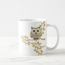 Taza De Café Búho ancho de los ojos en árbol