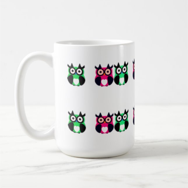 Taza De Café búho, ave, búho personalizado (Izquierda)