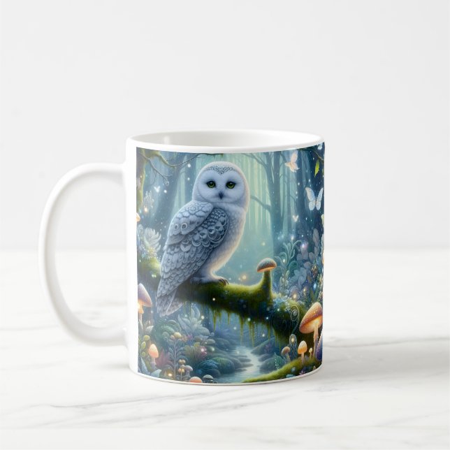 Taza De Café búho blanco mágico (Izquierda)