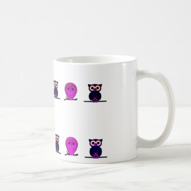 Taza De Café Búho, búho personalizado (Derecha)