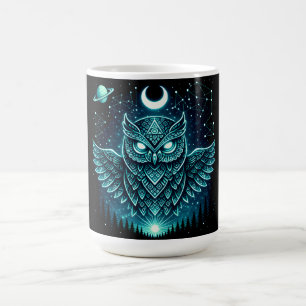 Taza De Café Búho Celeste – Vida Silvestre de Sabiduría Cósmica
