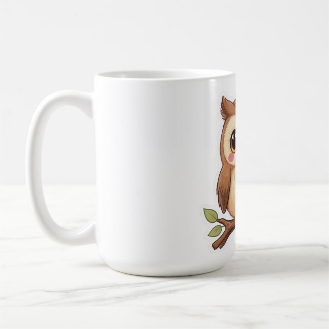 Taza De Café Búho Chibi Kawaii Adorable  (Izquierda)