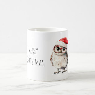 Taza De Café Búho con gafas de Navidad