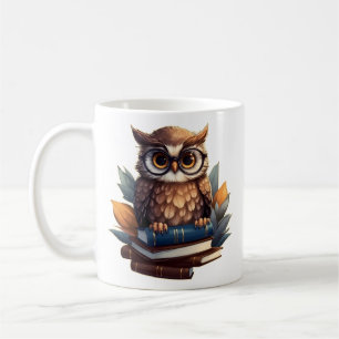 Taza De Café Búho con libros