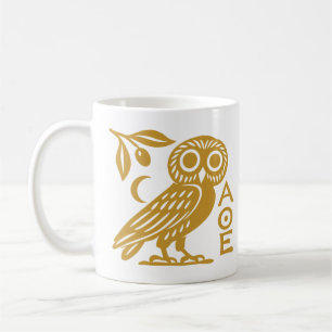 Taza De Café Búho de Atenea Moneda ateniense Símbolo griego ant