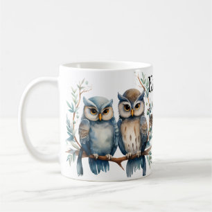 Taza De Café Búho de invierno personalizado