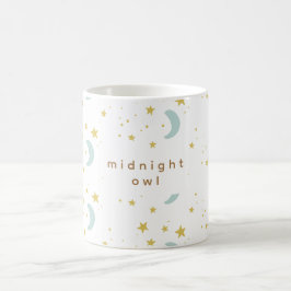 Taza De Café búho de medianoche lunas y estrellas personalizado