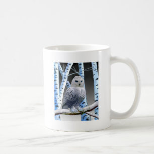 Taza De Café Búho de nieve de ojos azules
