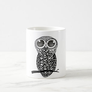Taza De Café Búho del arte del Doodle