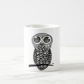 Taza De Café Búho del arte del Doodle