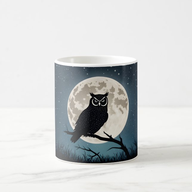 Taza De Café Búho en una noche mágica (Centro)
