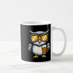 Taza De Café Búho esquiando con cerveza _ cómic de après ski 