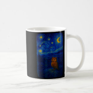 Taza De Café Búho Estrellado Dulce Noche Van Gogh Búho Amantes 