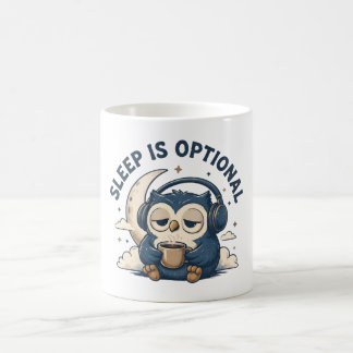 Taza De Café Búho Lindo Amante del Café que Duerme Opcional