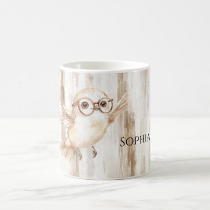 Taza De Café Búho Lindo con Gafas