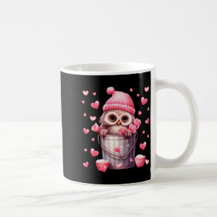 Taza De Café Búho Lindo En Canasta De San Valentín Para Chicas 