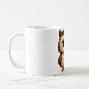 Taza De Café Búho Lindo Esponjoso Ojos Grandes Arte Digital Car