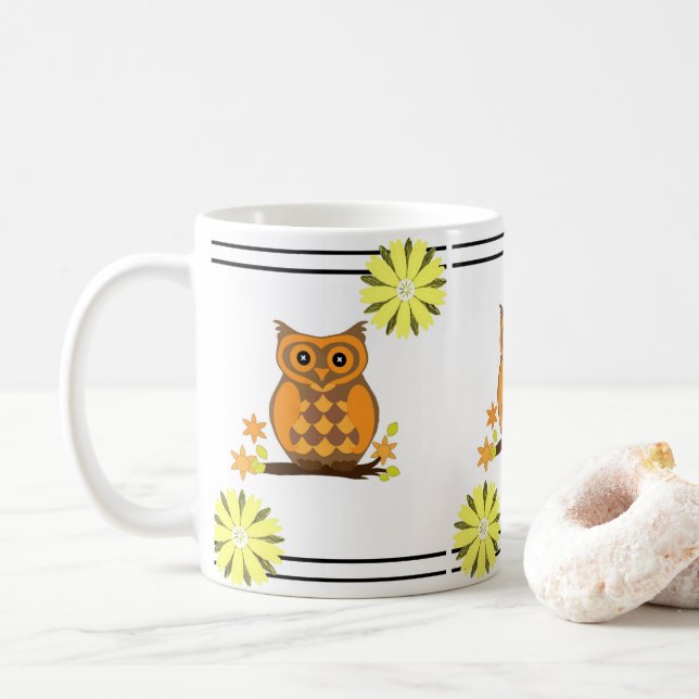 Taza De Café búho mugs (Con donut)
