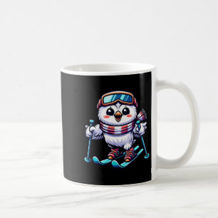 Taza De Café Búho nevado esquiando búho lindo esquiador