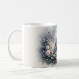 Taza De Café Búho Nival en Jardín Invernal Iluminado por la Lun