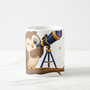 Taza De Café Búho observador de estrellas