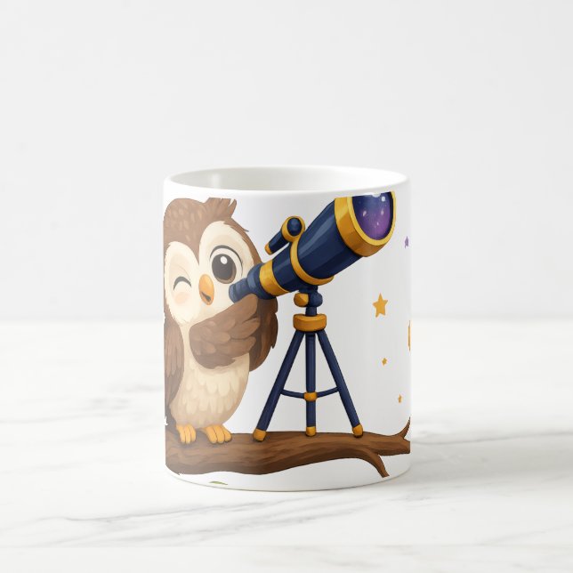 Taza De Café Búho observador de estrellas (Centro)