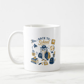 Taza De Café Búho Retro Vuelta al Cole