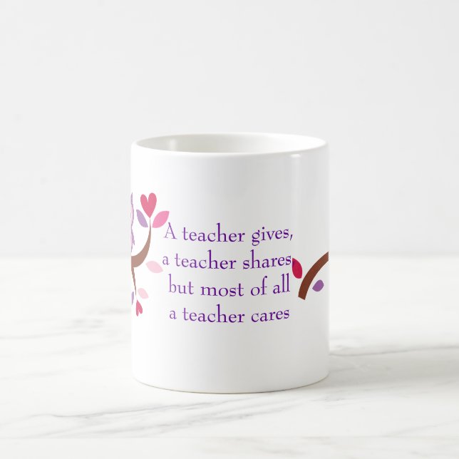 Taza De Café Búho sabio que un profesor cuida (Centro)